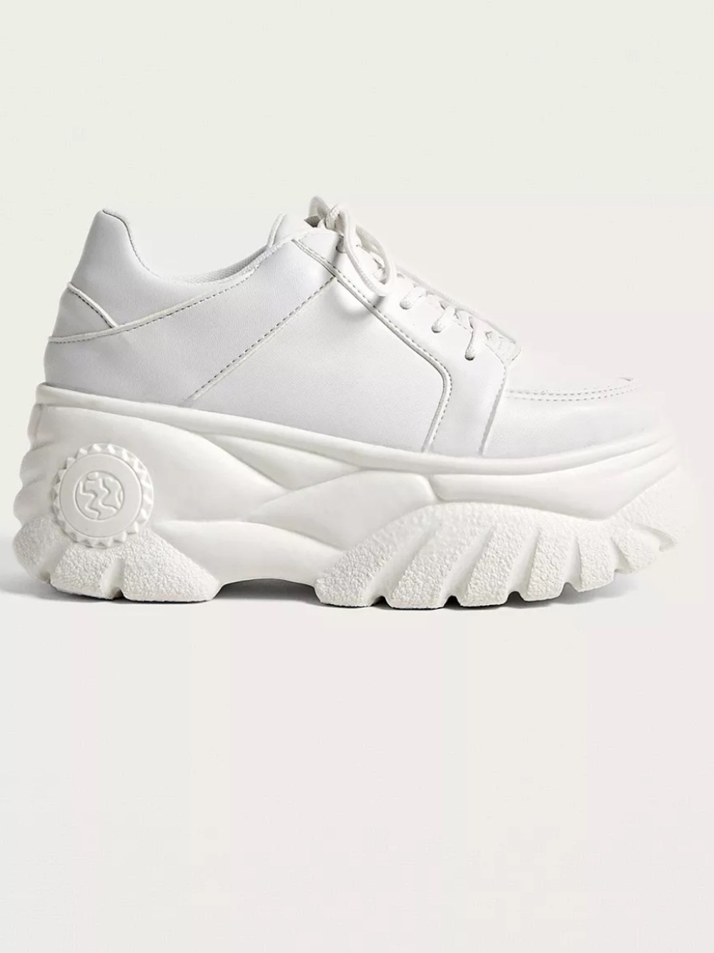 UO Tyson White Faux Leather Chunky Trainers Sz EU 38/7 - 7.5 US
